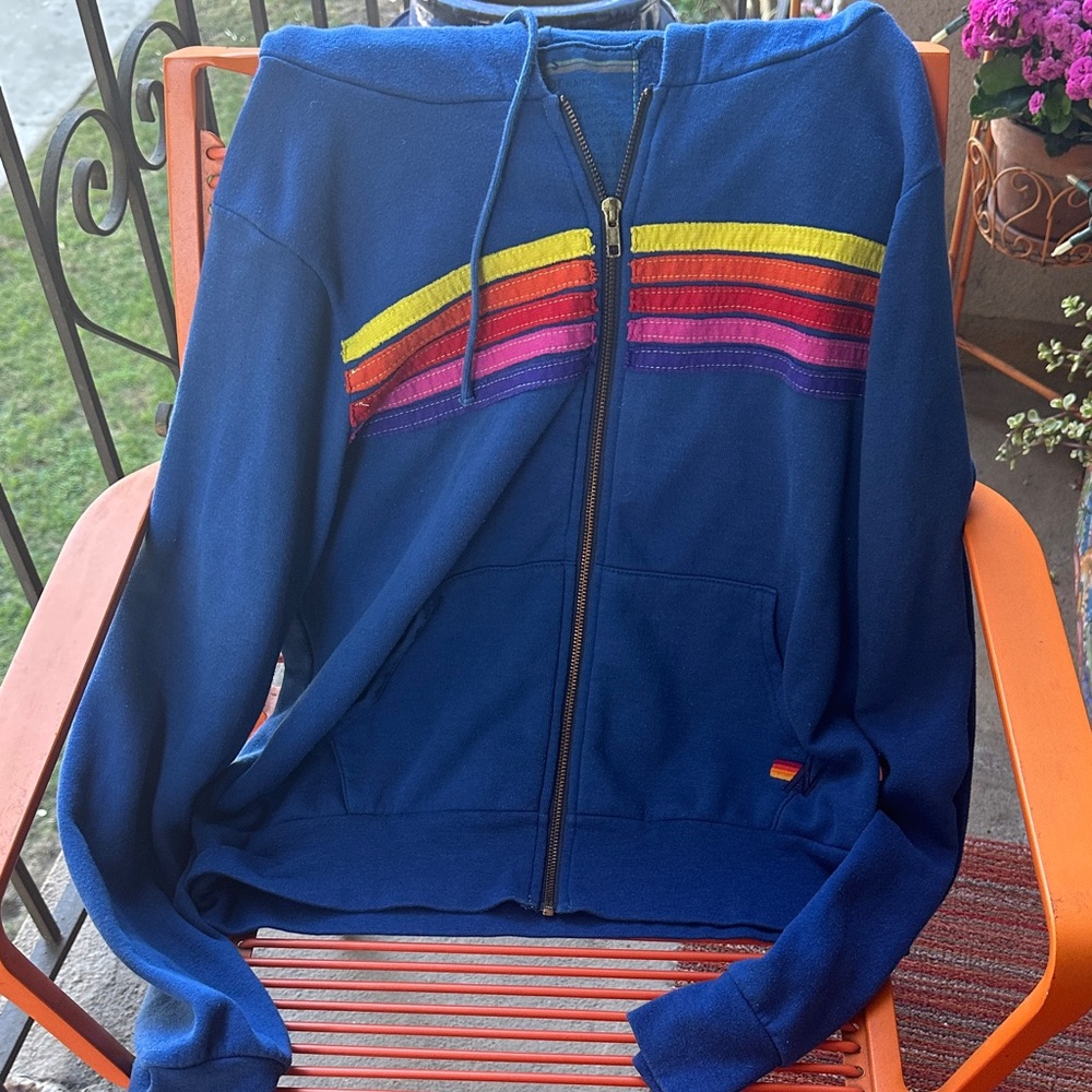Aviator Nation Blue Hoodie Sweatshirt size Small